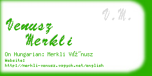 venusz merkli business card